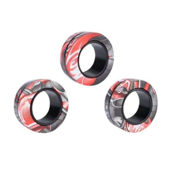 Magnetic Rings Fidget Toy Set, ADHD Stress Relief Fidget Toys, Magnet Spinner - Picture 5 of 6